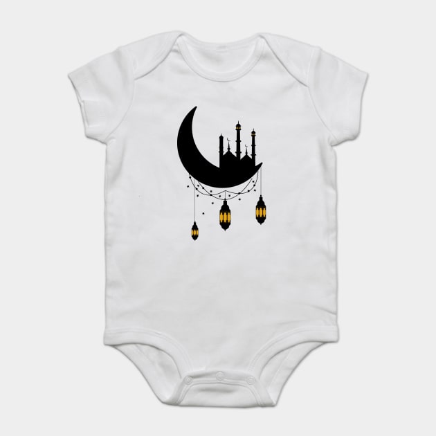 Ramadan Mosque Moon Lanterns Baby Bodysuit by HolidayBug